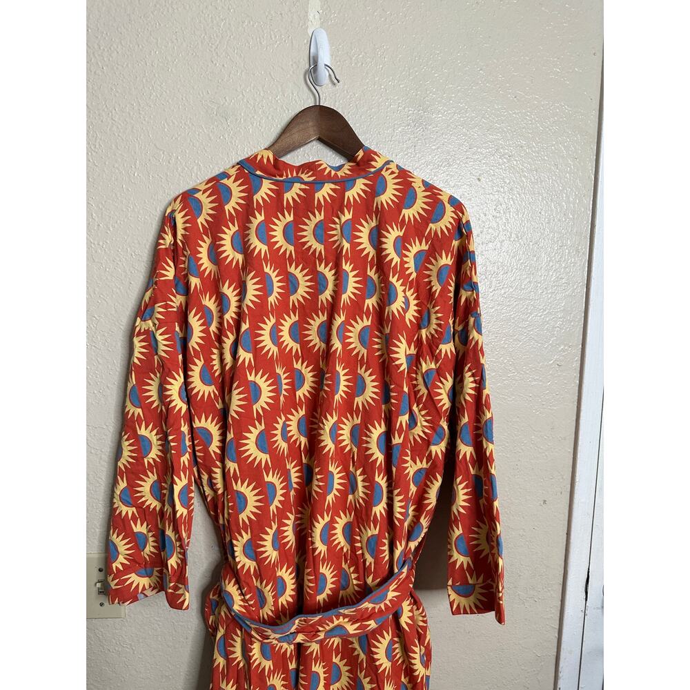 Block Shop Textiles Suns Robe in Chili size XXL/XXXL Belted Duster Hand Printed - Picture 8 of 9